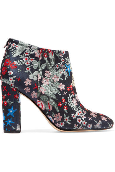 Embroidered Ankle Boots